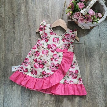 Váy hoa vạt bèo size 2-6  - v6035